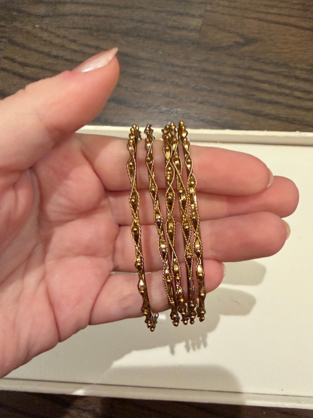 Gold-Tone Twisted Bangle Bracelet Set